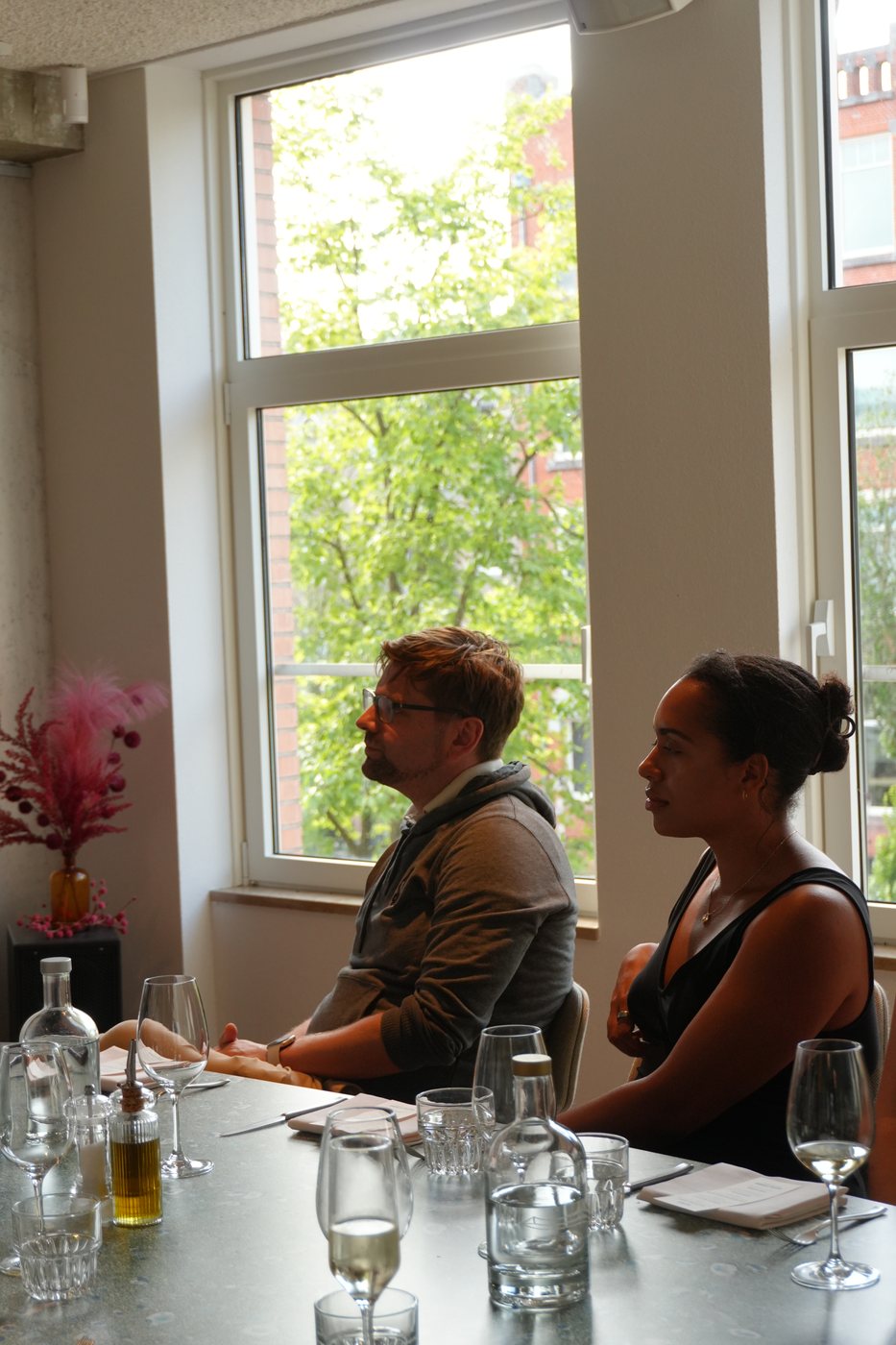 Guests in conversation at Capital C